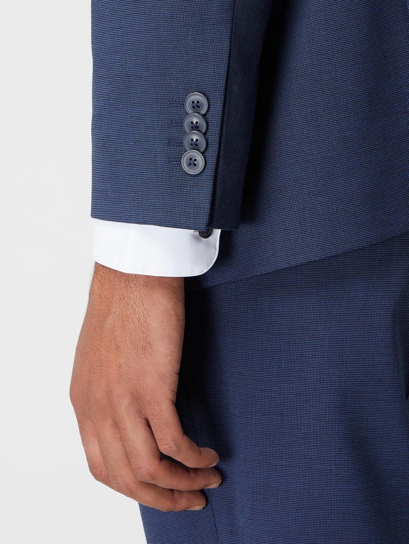 Modern Fit 2-Knopf-Sakko mit Stretch-Anteil Modell 'Grant' in blau