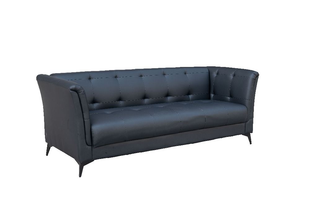 Happy Home 3 Sitzer Sofa in Lederoptik schwarz