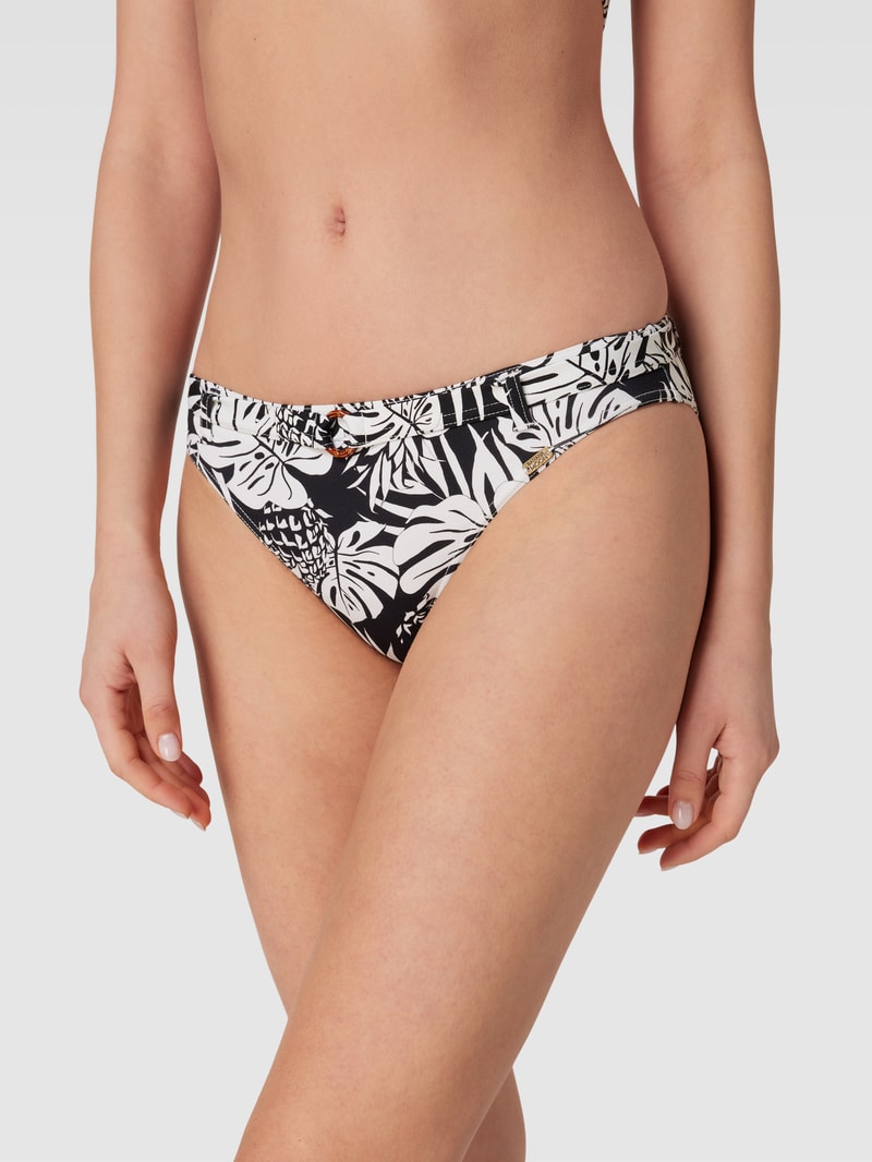 Bikini-Slip mit Animal-Print Modell 'DITA' in schwarz