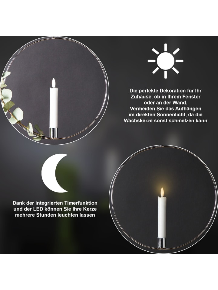 STAR Trading LED Lichterkranz 'Flamme Ring', silber, 30cm günstig kaufen onesize