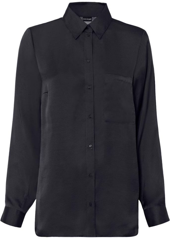 Satin-Longbluse mit recyceltem Polyester