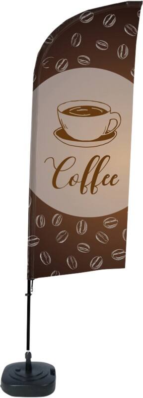 SHOWDOWN Strandflagge Coffee Windform 330 x 89 cm Einzel Aluminium