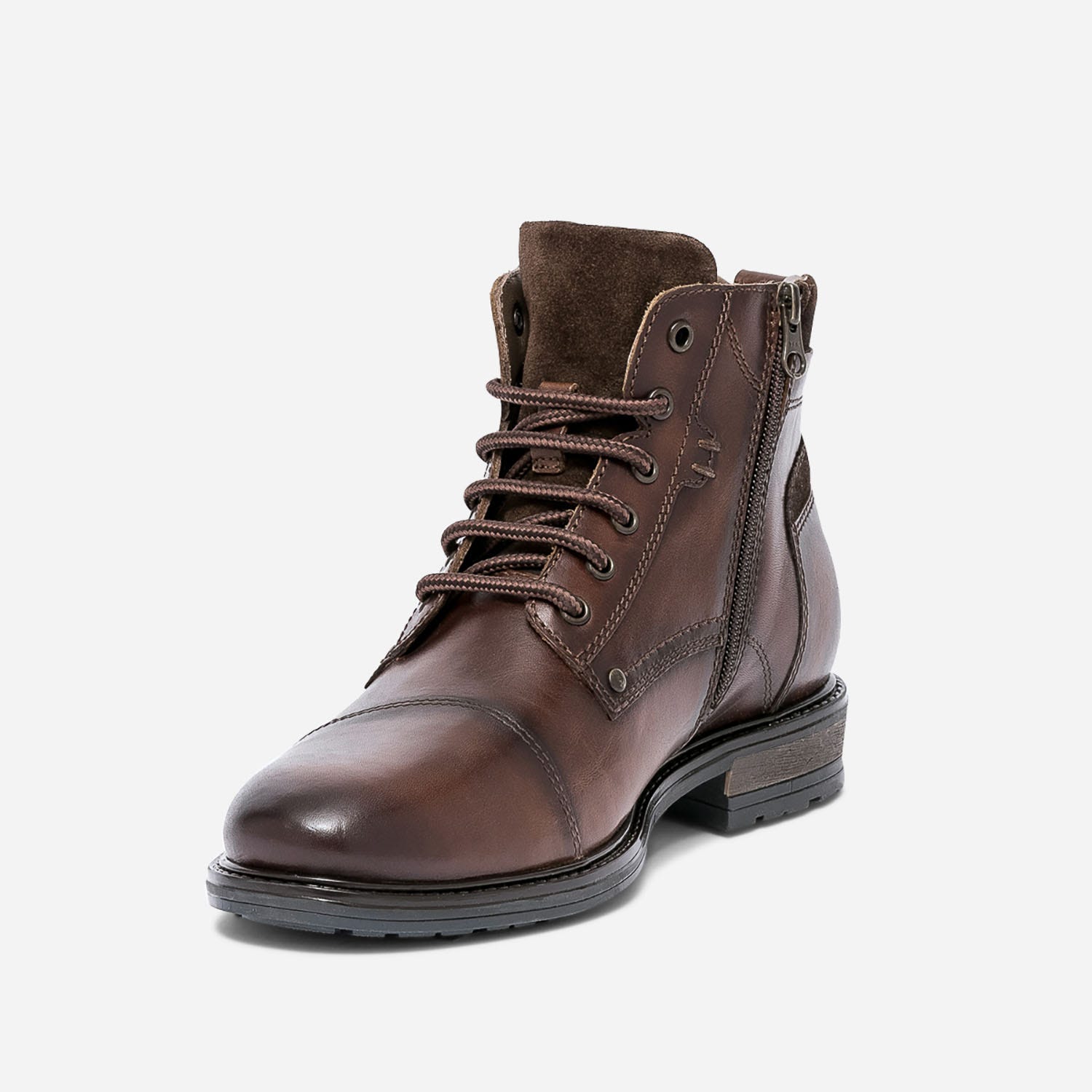 Boots à lacet marron en cuir