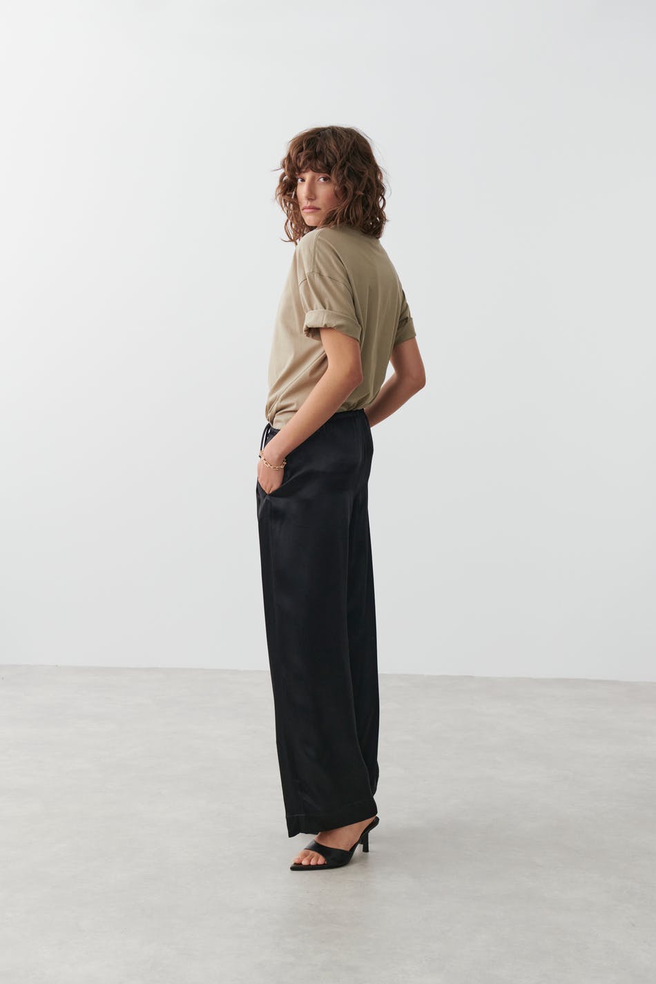 Satin trousers