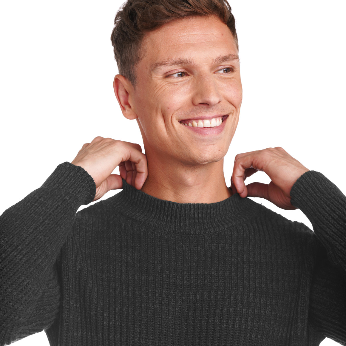 Herren Strickpullover mit hohem Rundhals