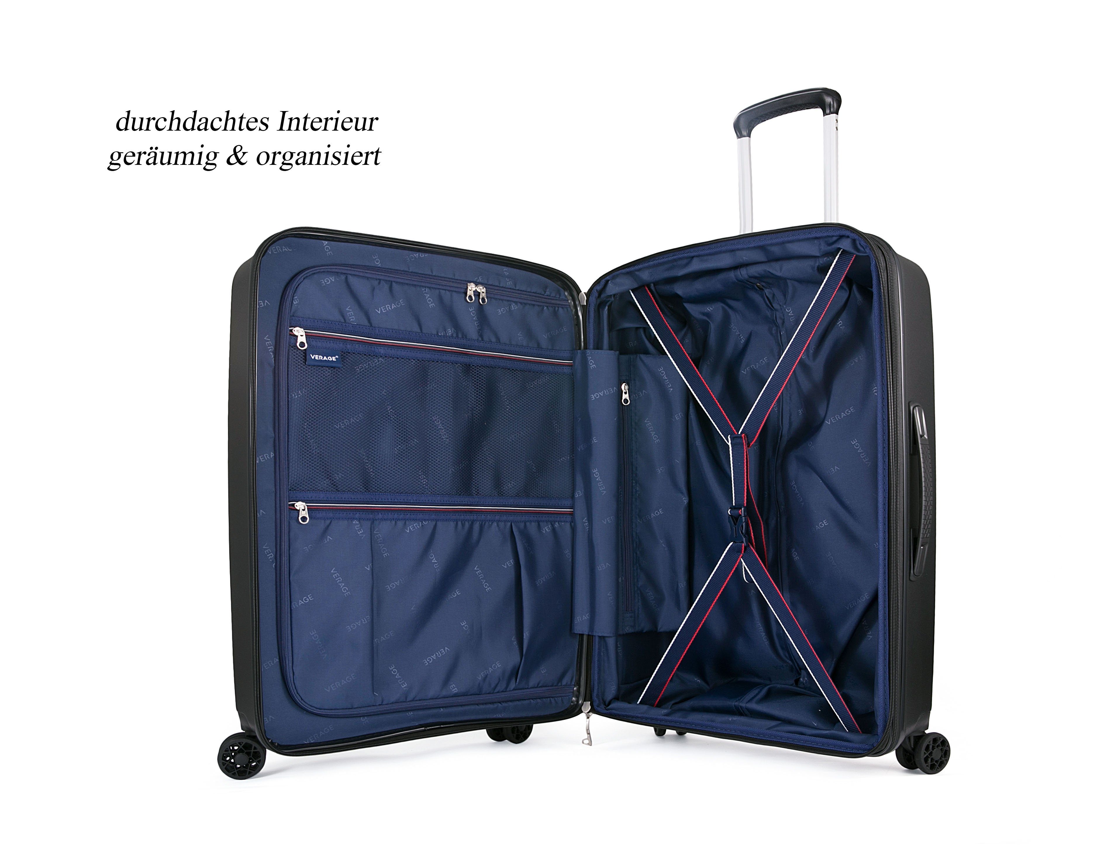 Verage Hartschalen-Trolley Diamond, 4 Rollen, Hartschale, Doppelrollen,TSA-Zahlenschloss, Sicherheitsreißverschluss