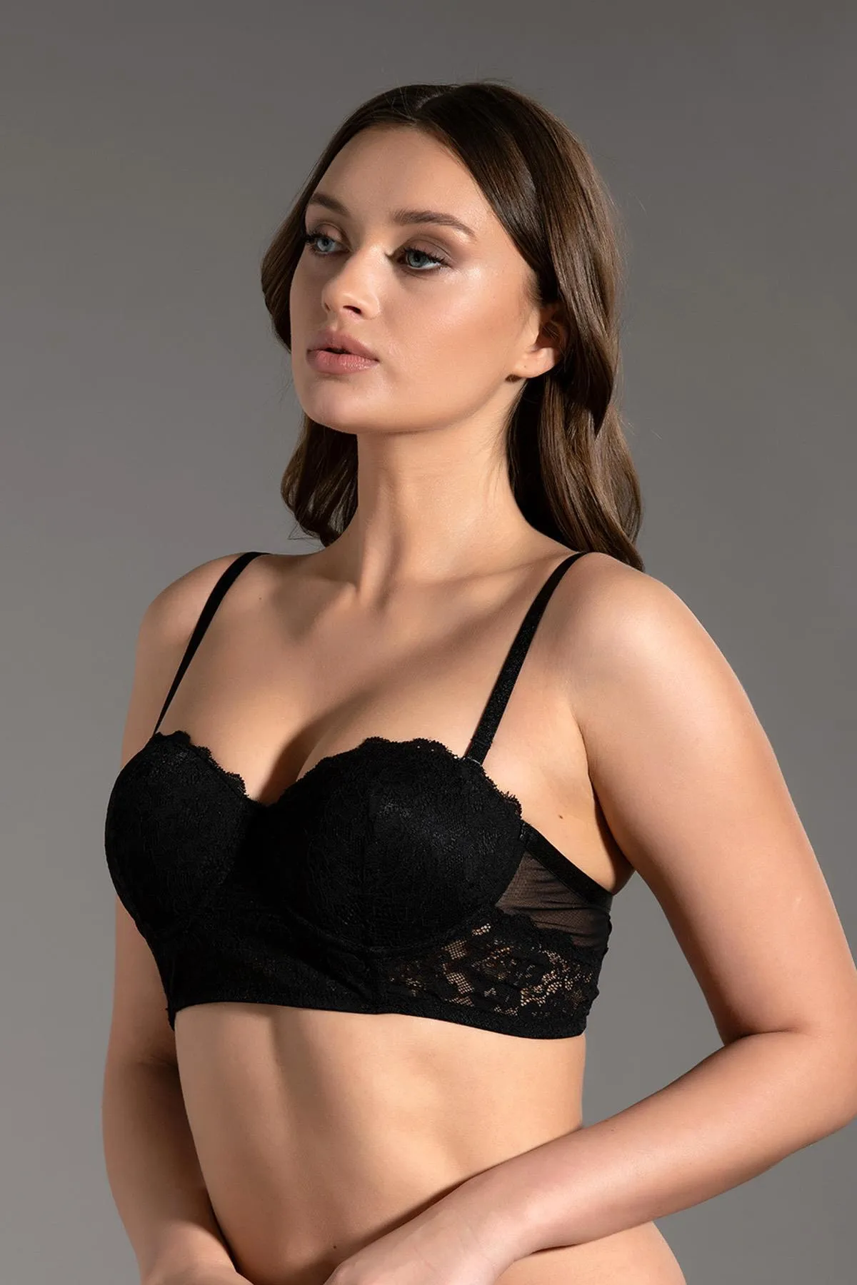 C&City  Unterstütztes trägerloses Bustier C15120 Schwarz