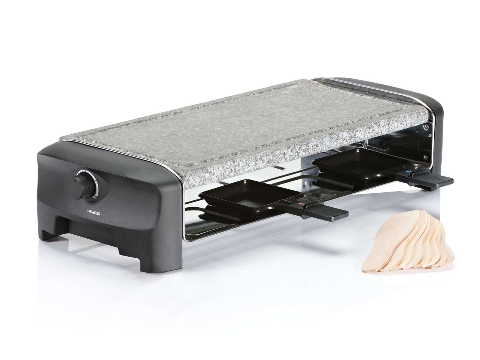 Setpoint Raclette, 1300 W, Stonegrillparty großer Tischgrill 8 Personen Gerät heißer Stein-Platte