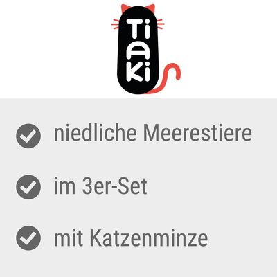 TIAKI Katzenspielzeug Set Ocean Gang mit Katzenminze