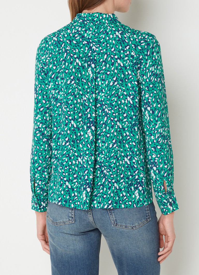 Krep bluza Whistles s leopard printom i džepom na prsima