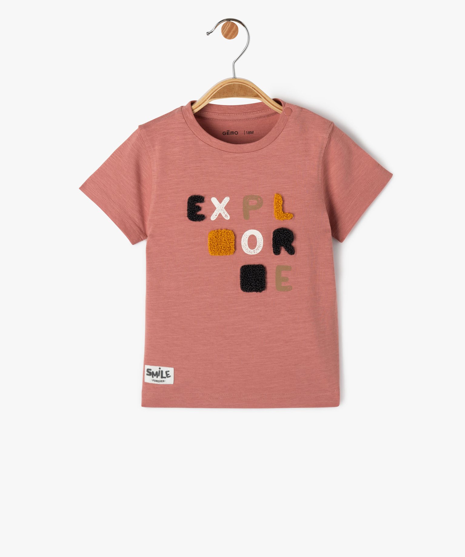 Tee-shirt manches courtes imprimé bébé Garçon rose | GEMO