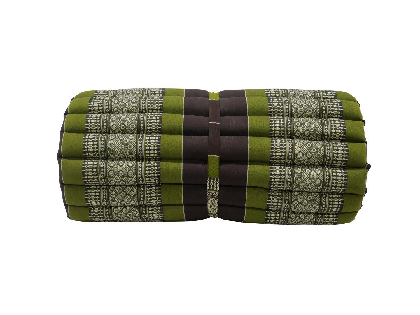 my Hamam Yogakissen Thai-Yogamatratze rollbar braun-grün 200x70x5 cm, angenehm unterstützend, orientalisches Muster