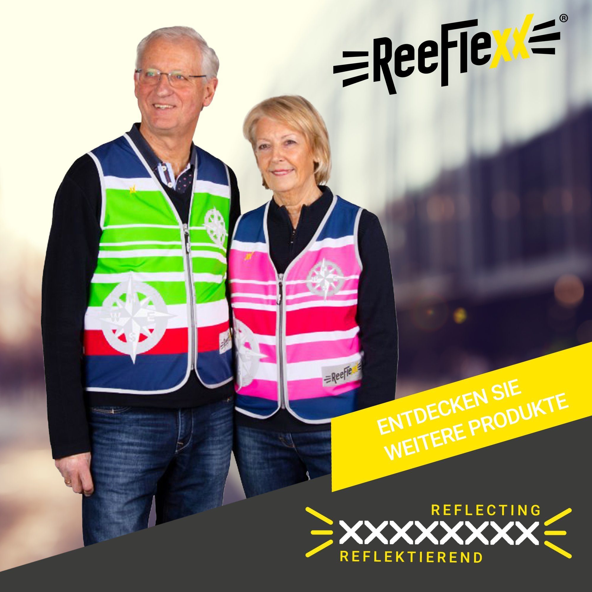ReeFlexx Warnweste Black White Skull - Herrenwarnweste