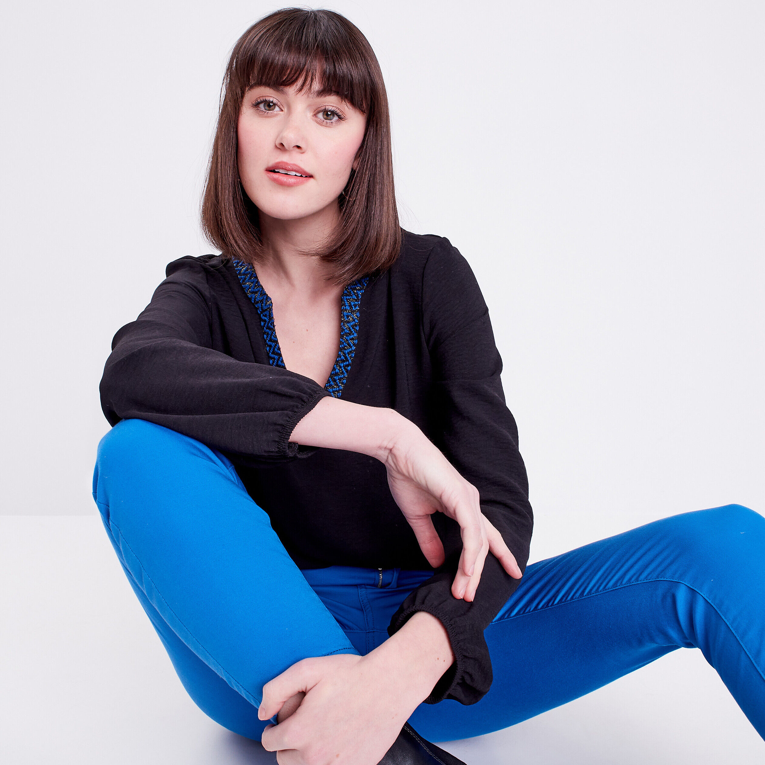 Blouse manches longues noir femme | Cache Cache