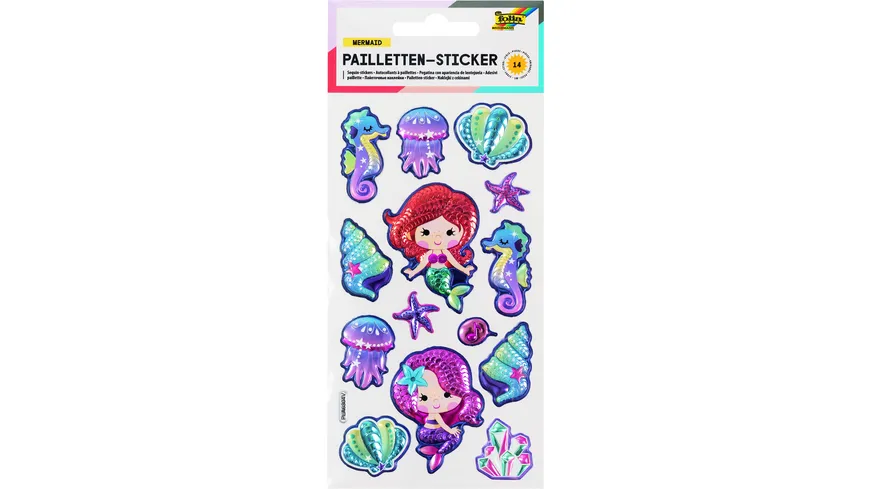 folia Pailletten-Sticker MERMAID 1 Blatt