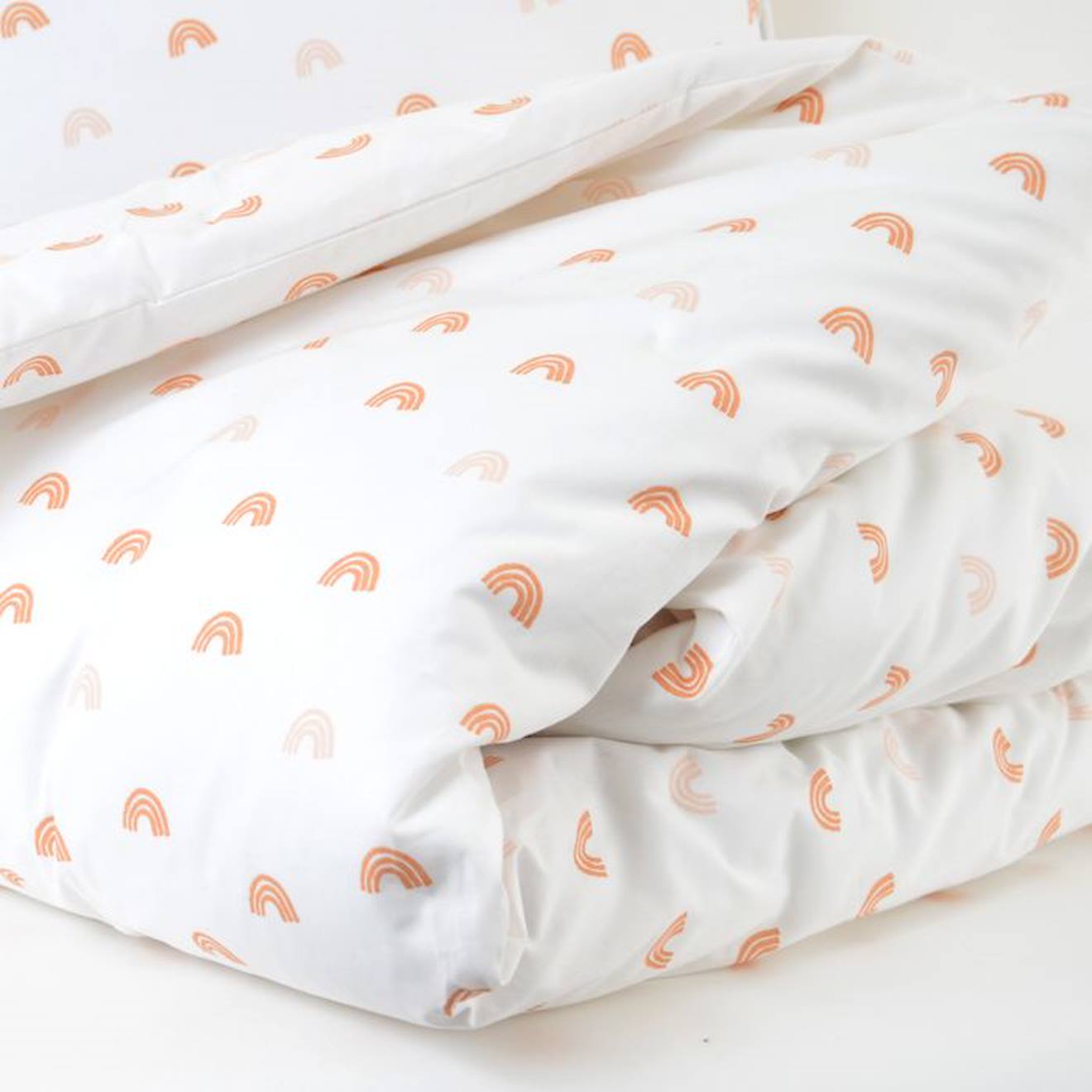 Parure de lit 100x140 cm en coton bio* Rainbow beige