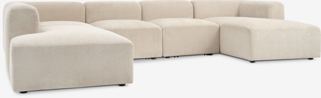 SKEJBY Sofa modułowa SKEJBY 5-osobowy szezlong/otwarta tkanina piaskowa
