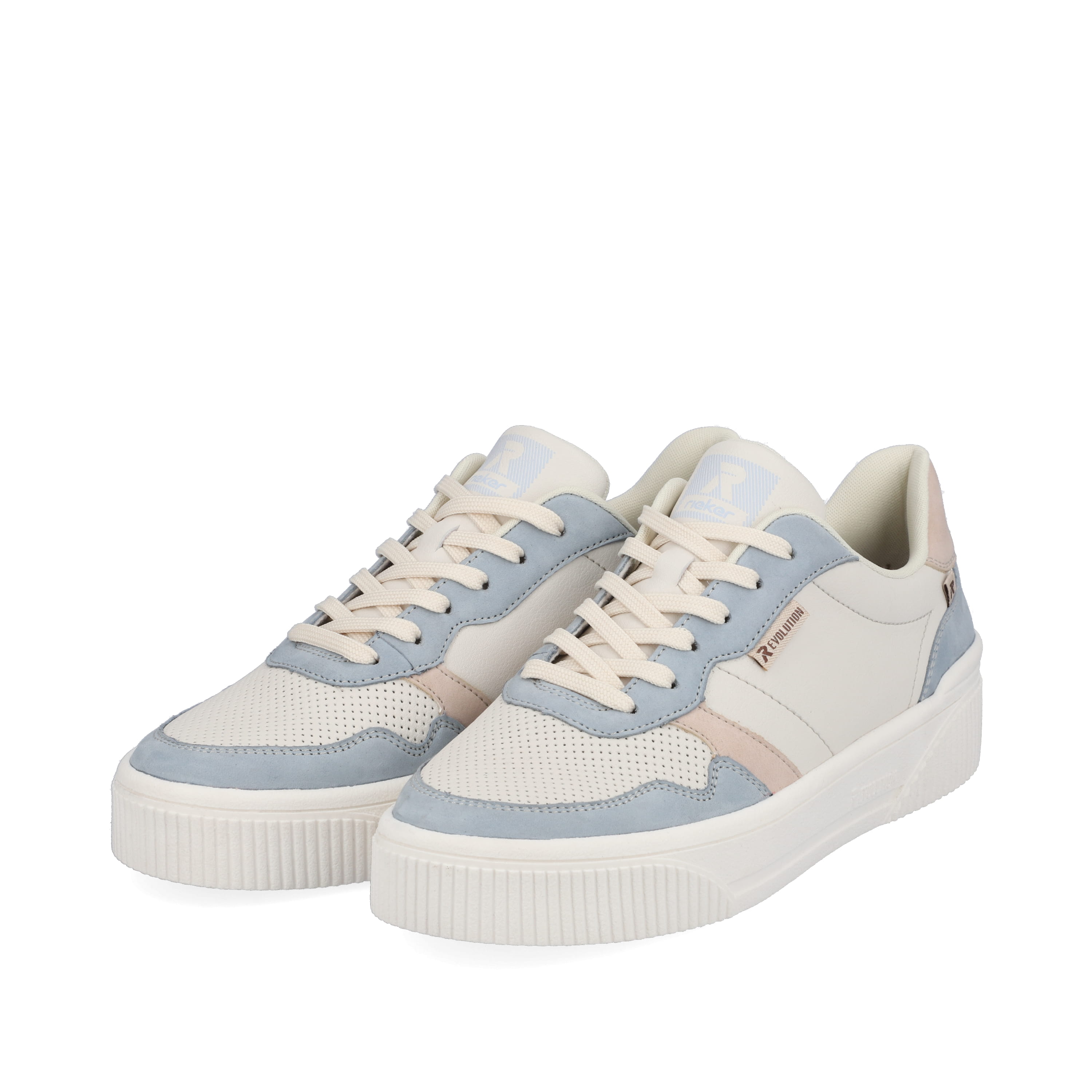 Rieker Damen Sneaker Low vanilla-white light-blue