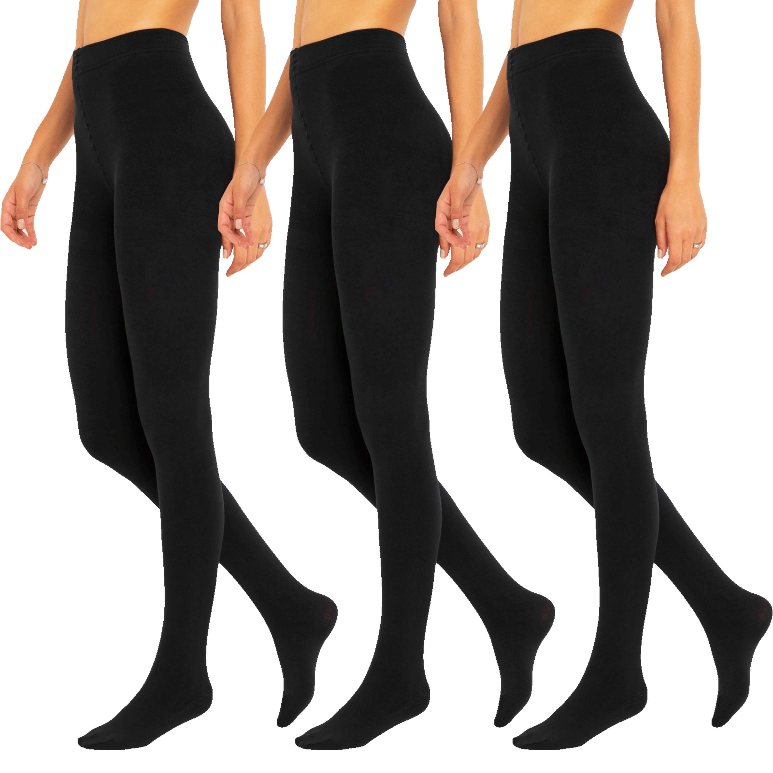 TEXEMP Thermostrumpfhose 3er Pack Damen Thermo Strumpfhosen Baumwolle Warm Winter Fleece (3 St) Optimaler Kälteschutz