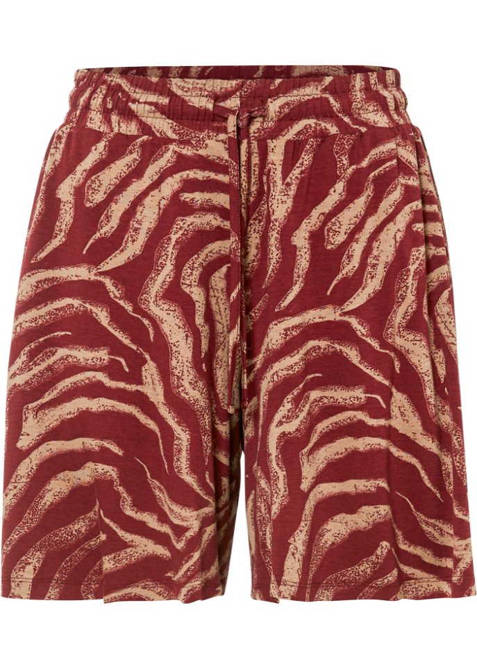 Weite Viskose-Jerseyshorts mit High-Waist-Bequembund