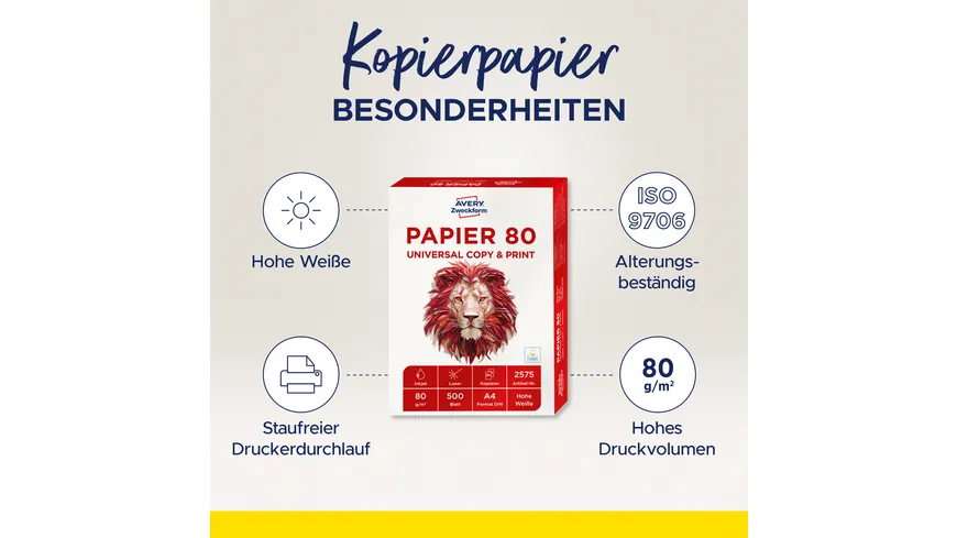 AVERY Zweckform Kopierpapier Eco A4 80g/m² 500 Blatt weiß