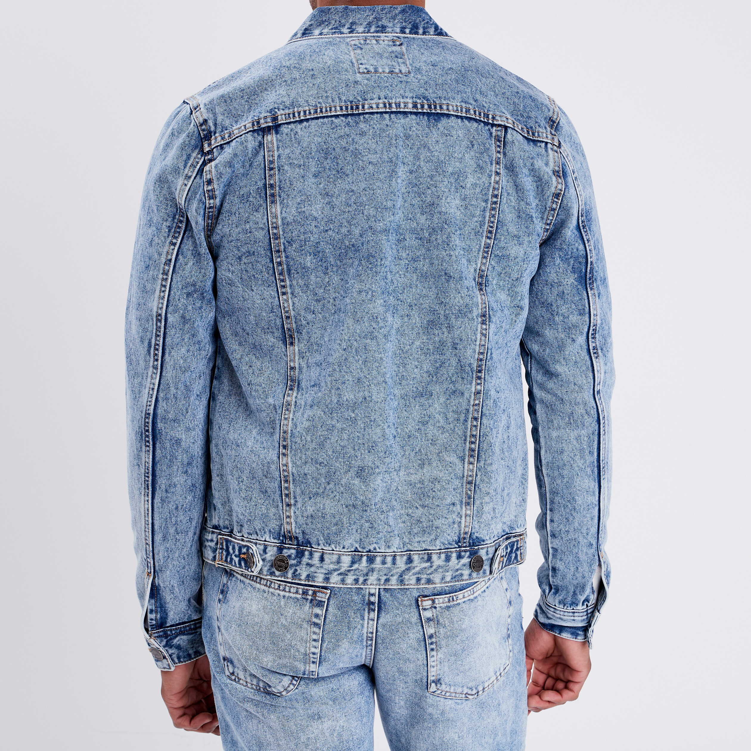 Veste droite boutonnée en jean Creeks denim bleach homme | La Halle