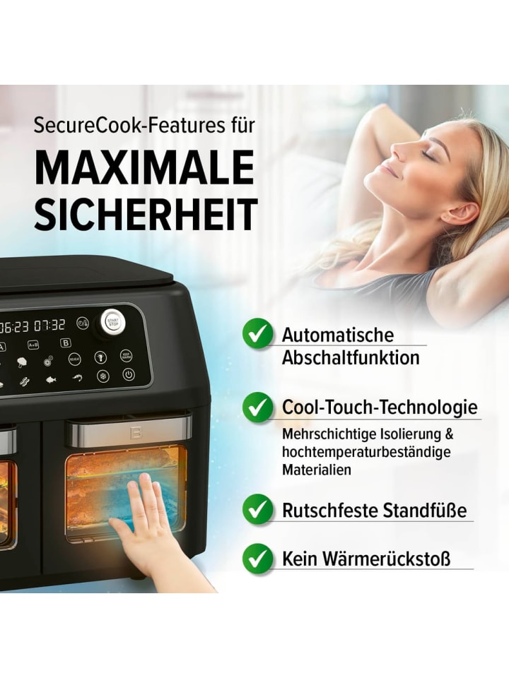 MAXXMEE Heißluft Fritteuse Doppelkammer 11l - schwarz günstig kaufen onesize
