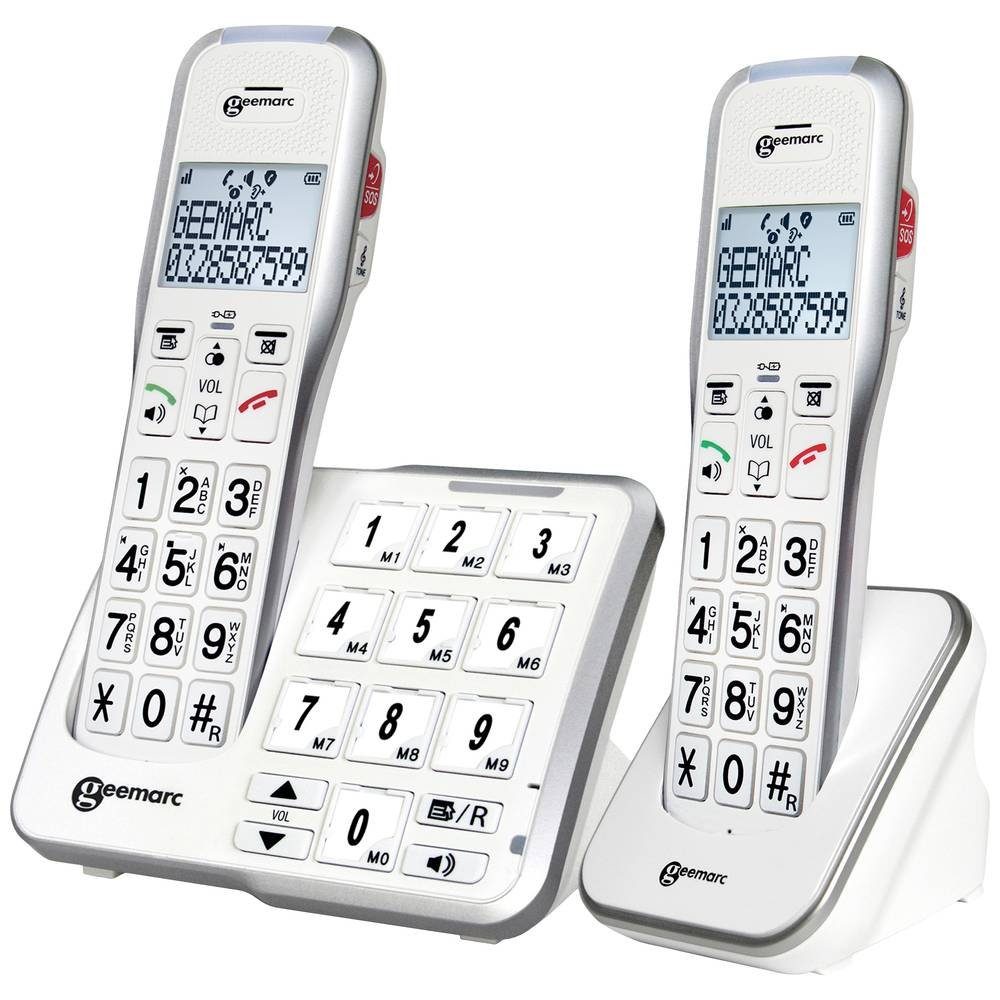 Geemarc schnurloses Seniorentelefon Seniorentelefon (Anrufbeantworter, Foto-Tasten)