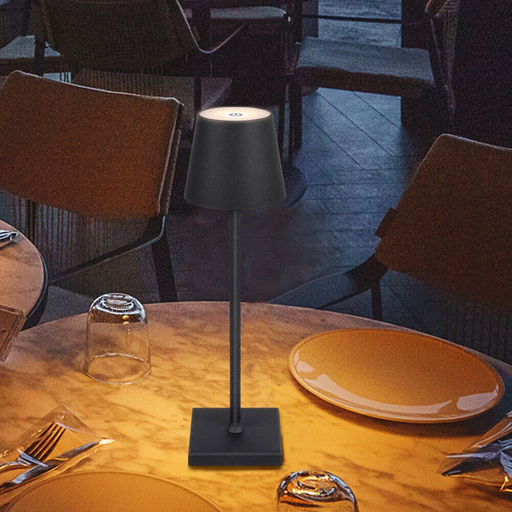 AKKEE LED Tischleuchte Nachttischlampe LED Tischlampe Akku,kabellos IP54 USB Wiederaufladbar, 2 Stück LED Dimmbare Akku Tischleuchte, LED fest integriert, Warmweiß, Tischleuchte Für Innen und Aussen 3000k Warmes Weiß, IP54 Wasserdichte