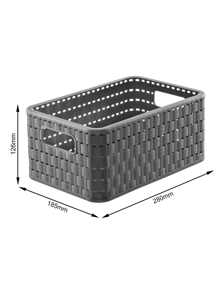 Rotho Country 3er-Set Aufbewahrungskörbe 6l in Rattan-Optik in Anthrazit günstig kaufen onesize