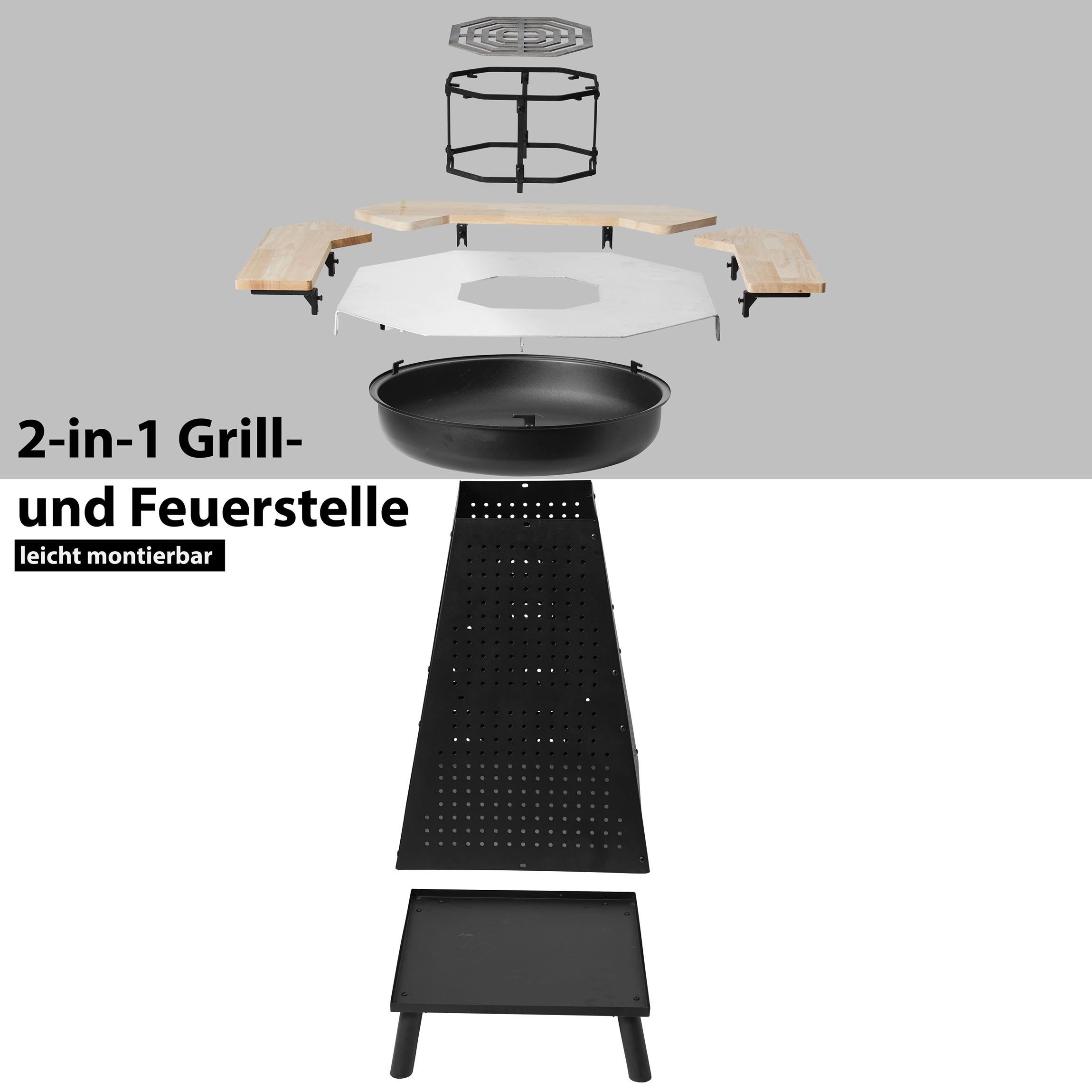 Gartenfreude Feuerstelle Feuertisch, (101 x 118 x 86 cm)