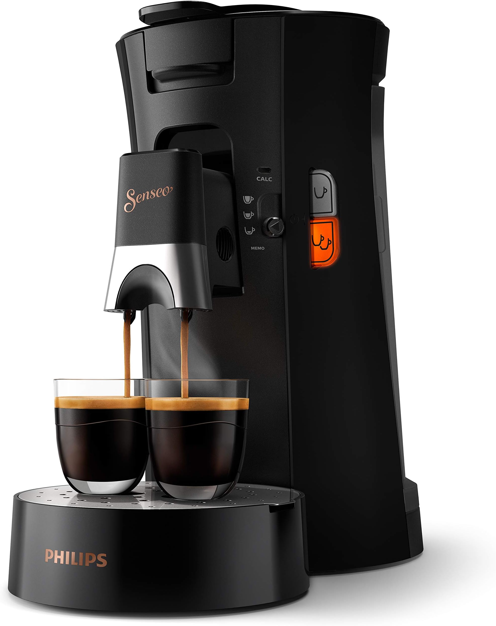 Philips SENSEO Select Machine à café à dosettes, Intensity Plus, Crema Plus, Sauge, Une ou deux tasses à la fois, Bec verseur métallique ajustable (CSA240/61)