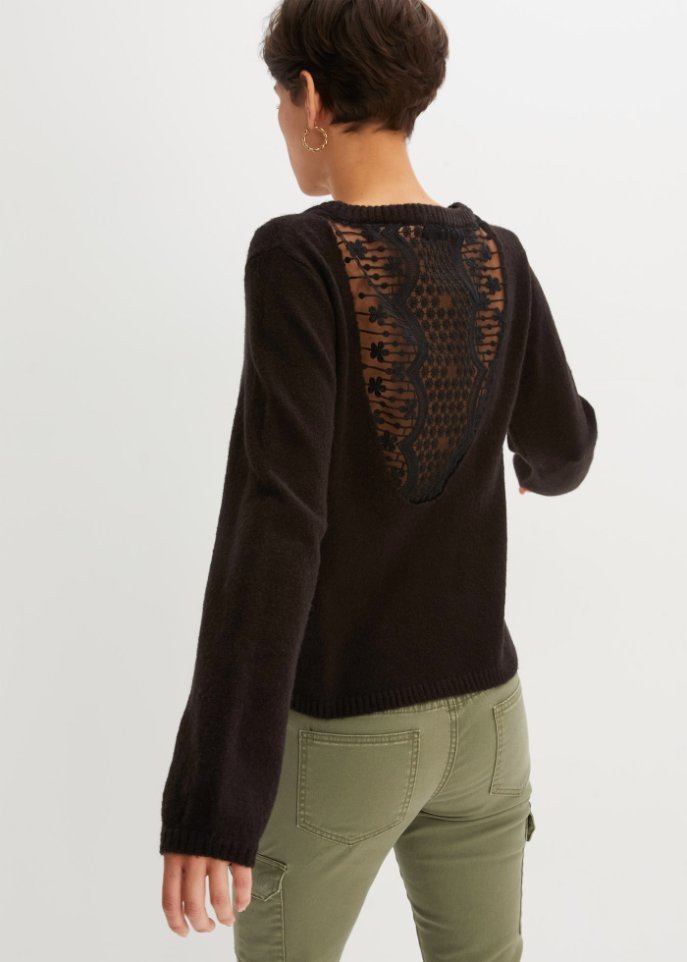 Pullover mit Spitzendetail