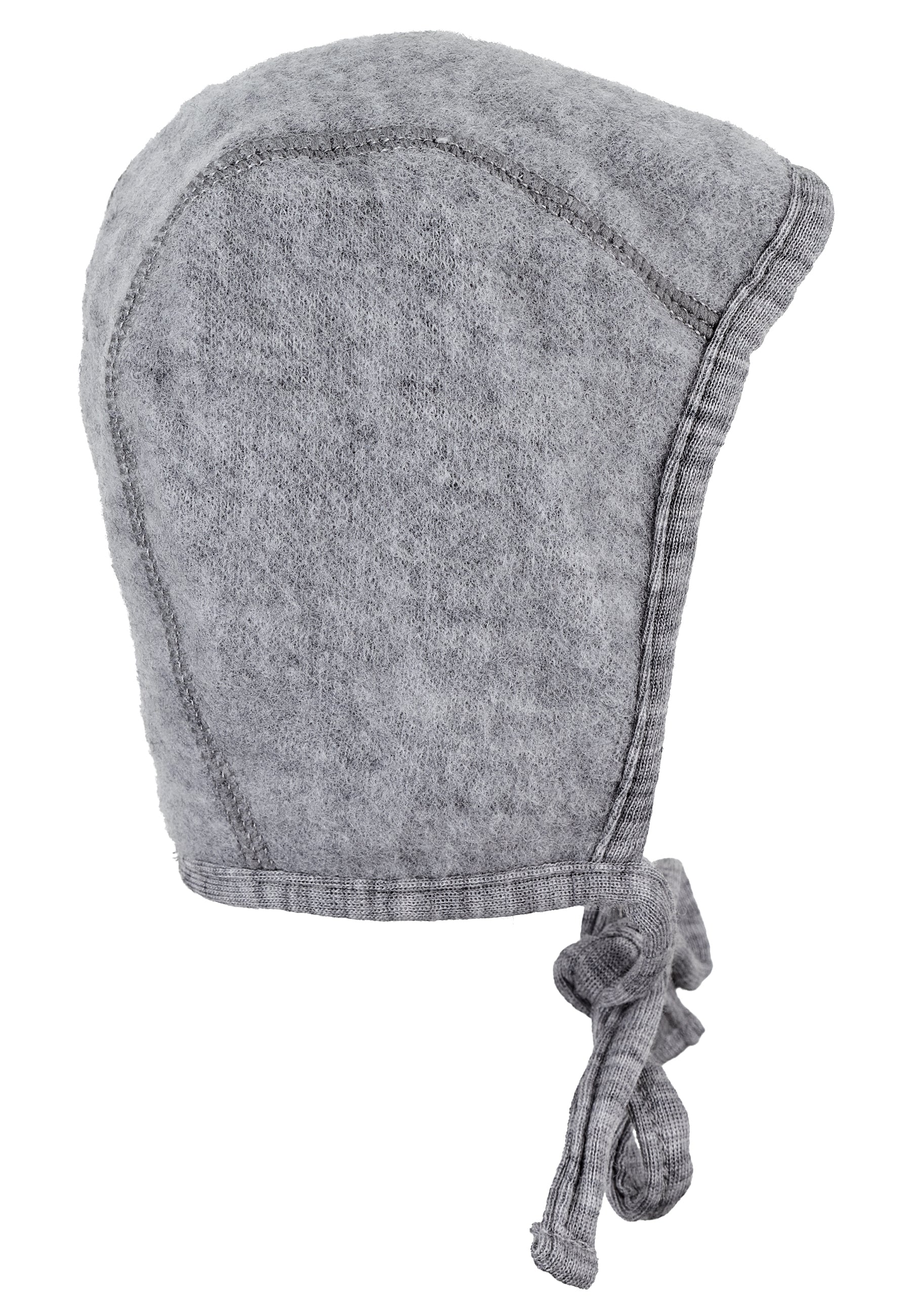 Häubchen aus Wolle (Merino) mit Bindeband
