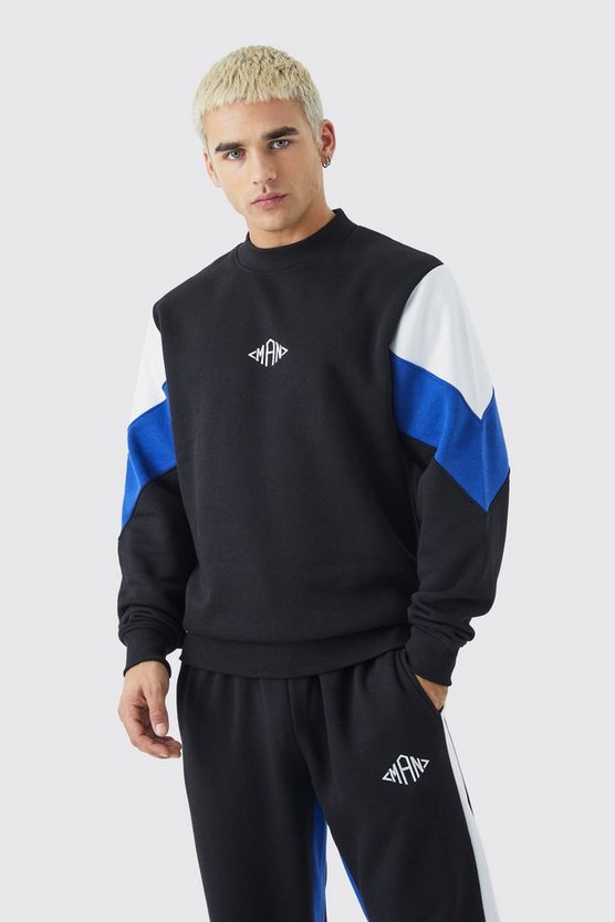 Man Colorblock Sweatshirt-Trainingsanzug