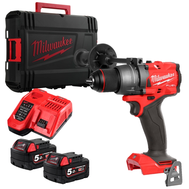 Trapano a batteria senza spazzole Milwaukee 4933479863 M18 FDD3-502X 18V 5.0Ah in scatola HD