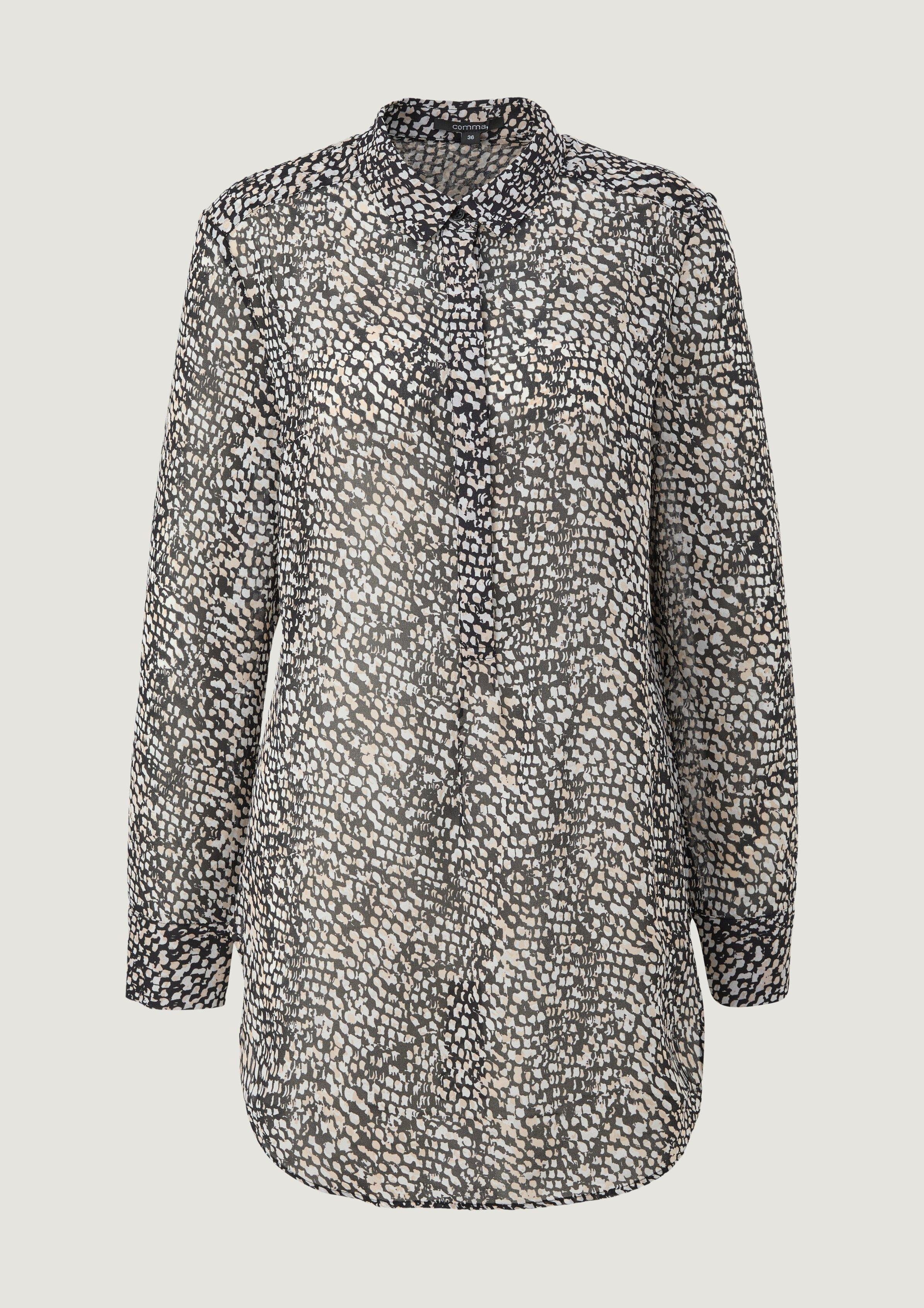 Comma Langarmbluse Longbluse im Loose-Fit