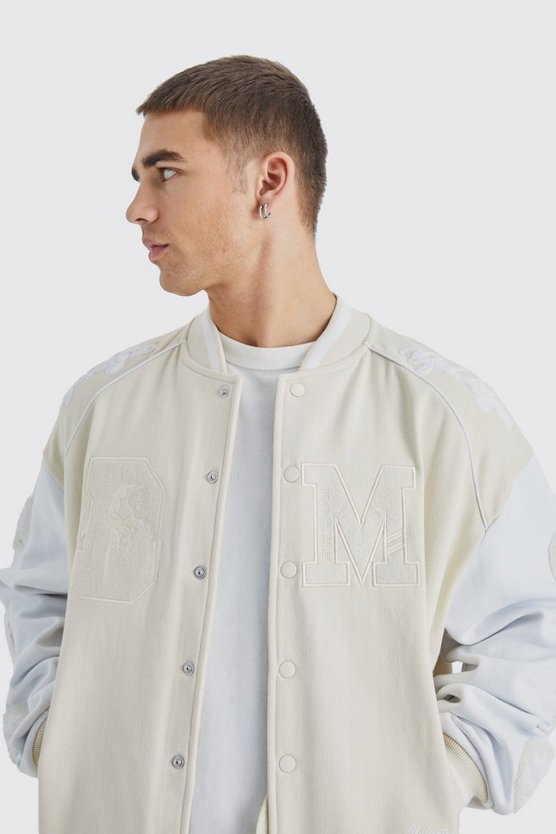 Kastige Oversize Jersey-Bomberjacke