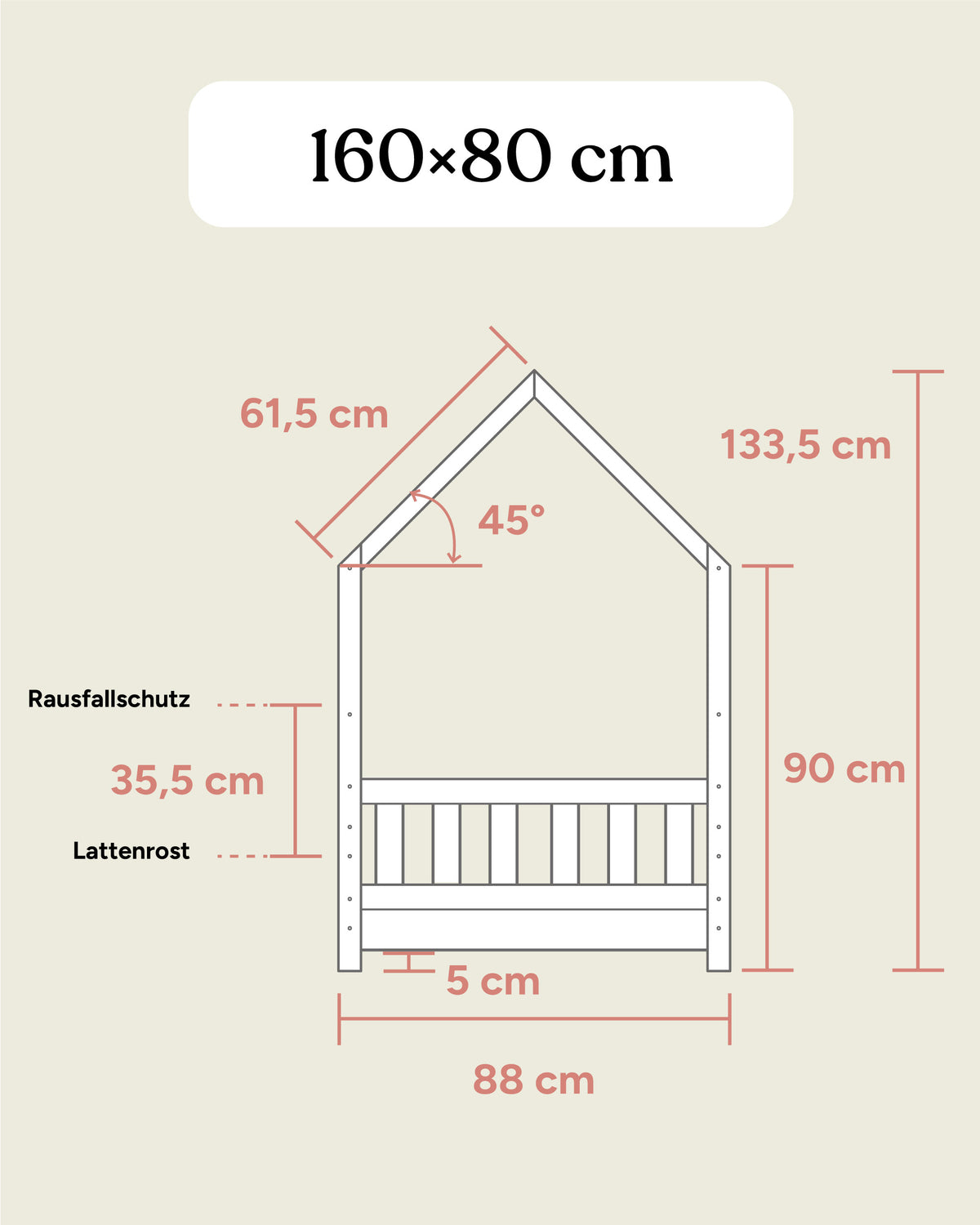 Hausbett Kiefer Weiß