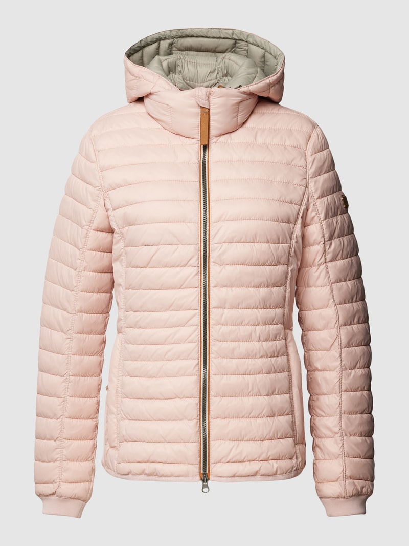 Steppjacke mit Label-Details in rosé