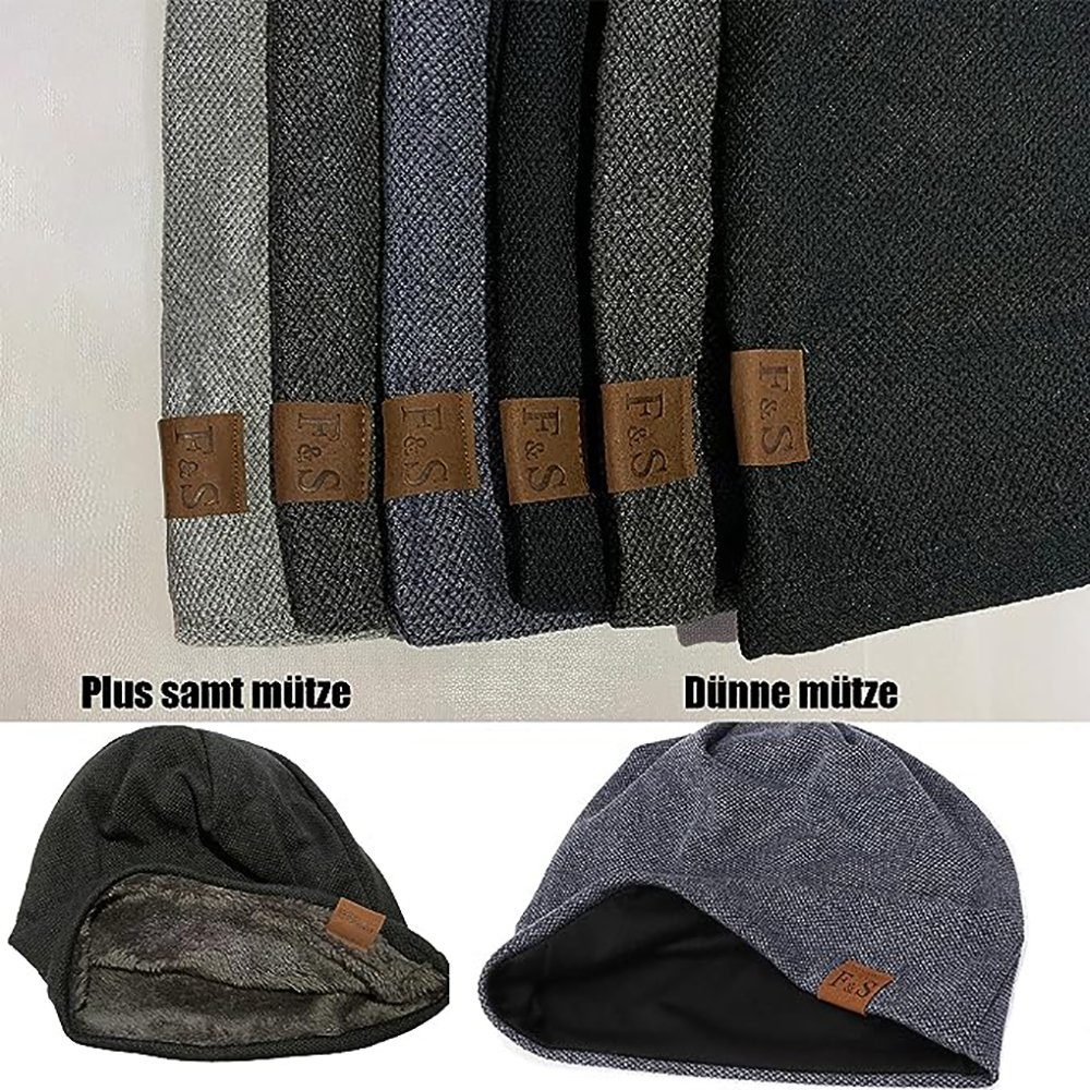 Strickmütze Mütze Herren Damen Warme Plüsch Herbst Wintermütze (Weich und Bequem Strickmütze) Slouch Mützen
