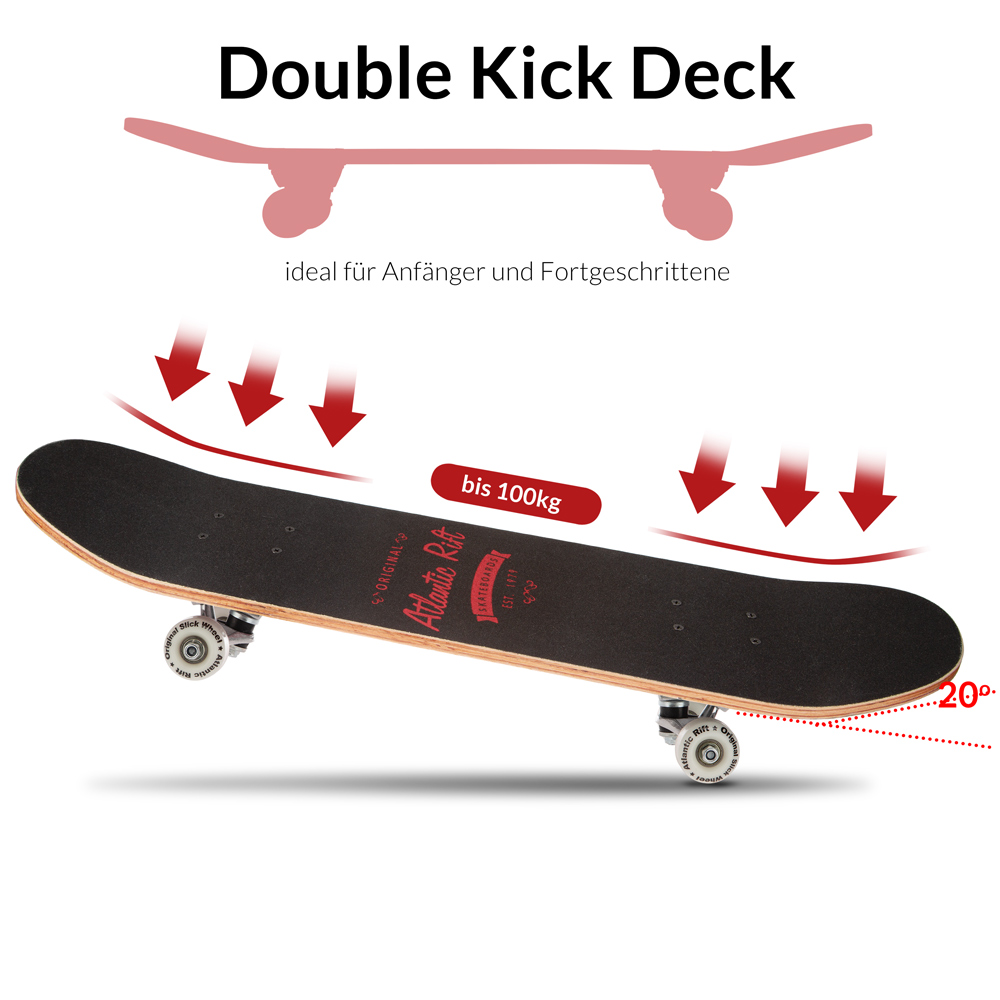 DEUBA Skateboard Mordern Art Atlantic Rift Wood 80 x 21 x 12cm schwarz