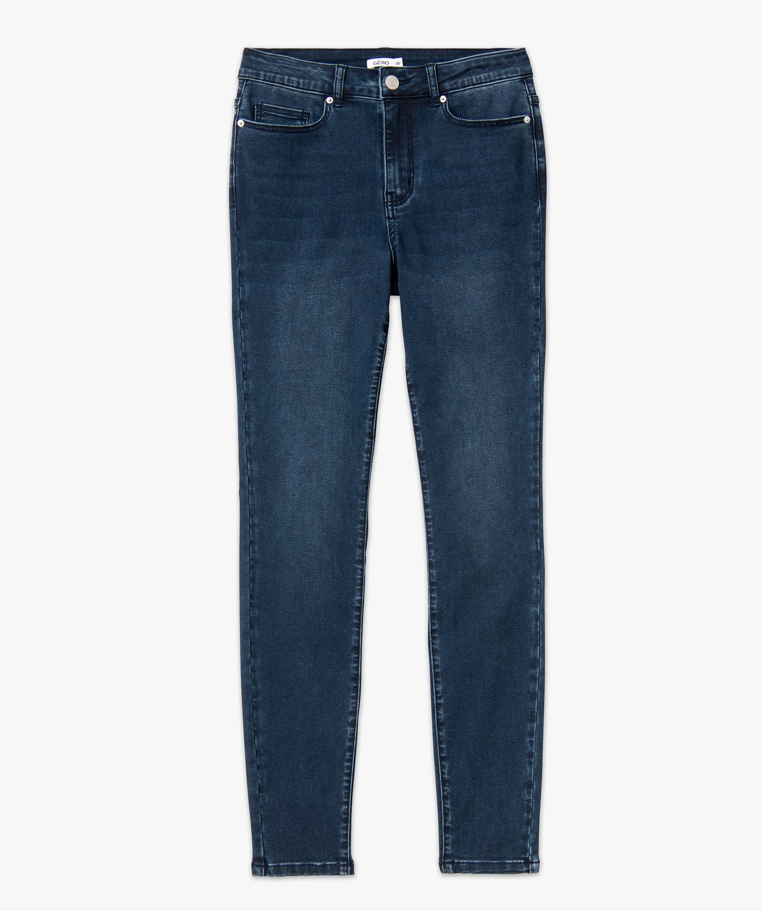 Jean Skinny taille haute stretch femme blue black | GEMO