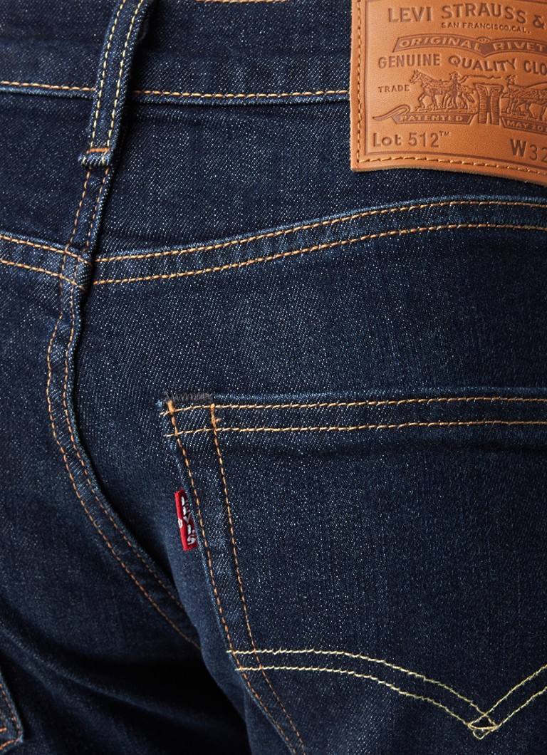Jeansy Levi's 512 slim fit, ciemne przetarcia
