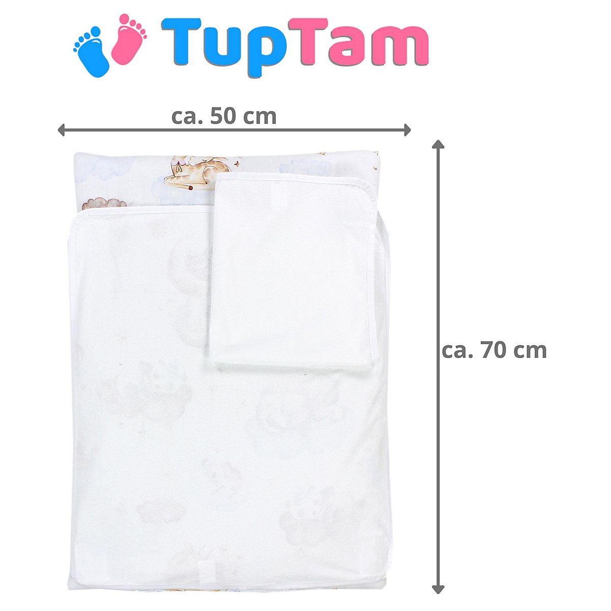 Baby Wickelauflage inkl. 2 Frotteebezügen für Kinder