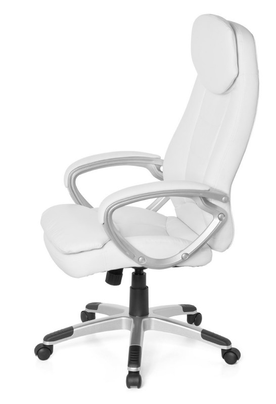 Amstyle Bürostuhl Cosenza Leder Optik creme Schreibtischstuhl Chefsessel Drehstuhl mit XXL Polsterung