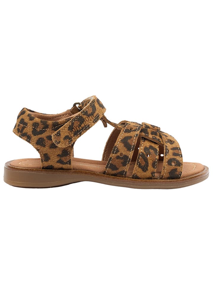 POM POM Leder-Sandalen in Hellbraun günstig kaufen