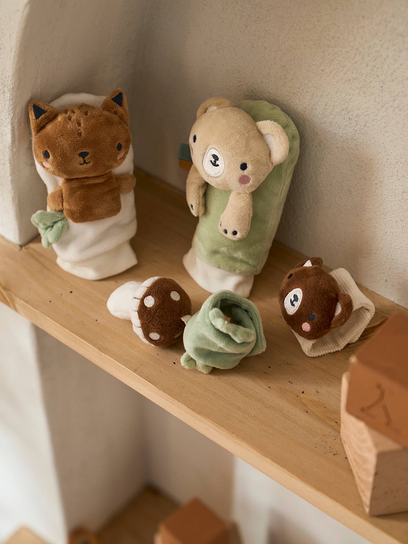 Vertbaudet Baby Rassel-Set: Armbänder & Socken GRÜNER WALD - braun