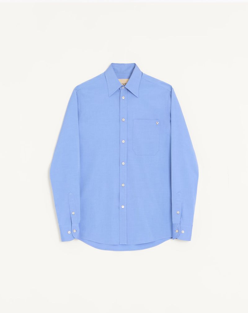 Camisa Oxford de algodão leve Valentino com detalhes dourados