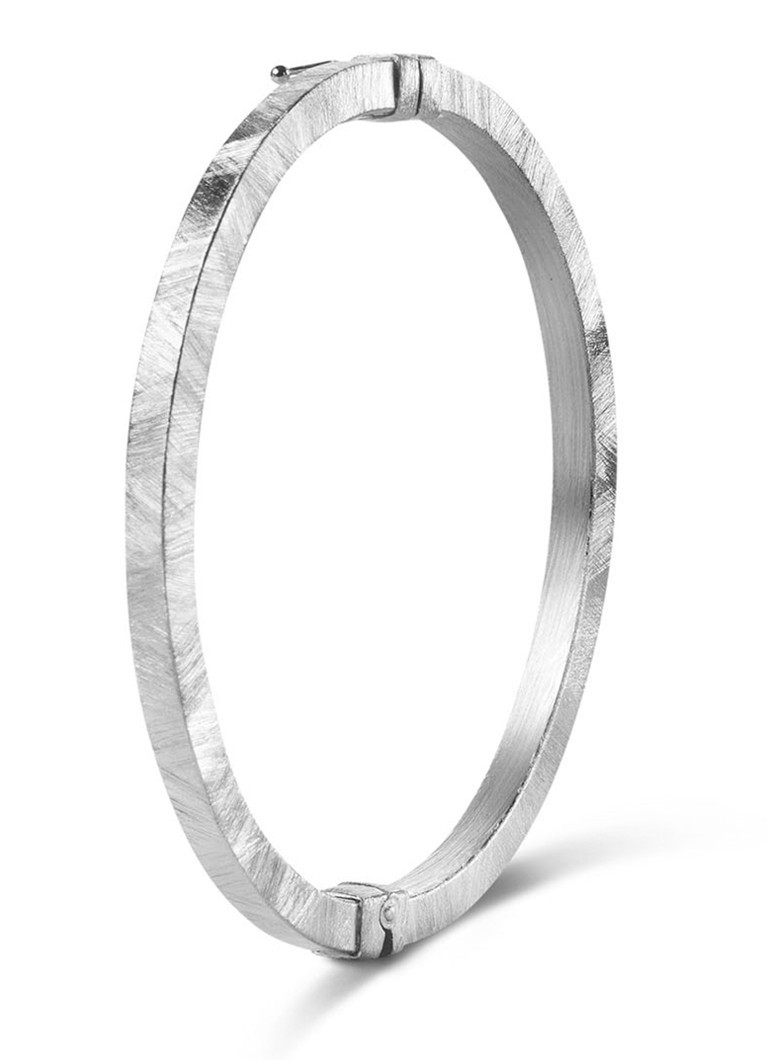 Casa Jewelry Κλασικό τετράγωνο σατέν ασημένιο βραχιόλι